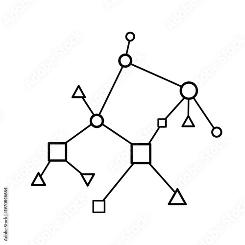 Black and white molecular structure model.