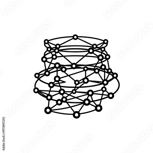 Black and white network structure diagram.