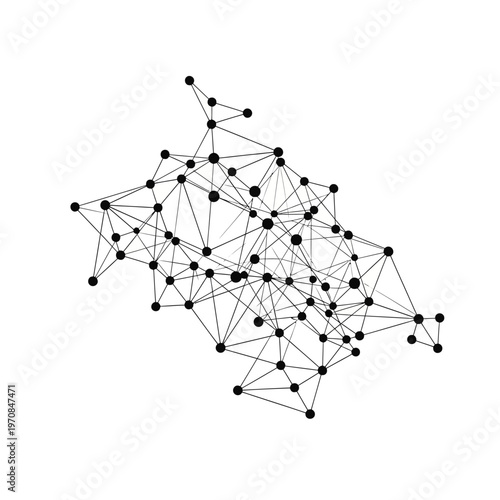 Black dots connected by lines network.