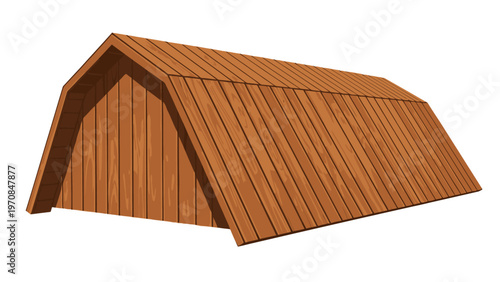 Brown Wooden Roof Shed.
