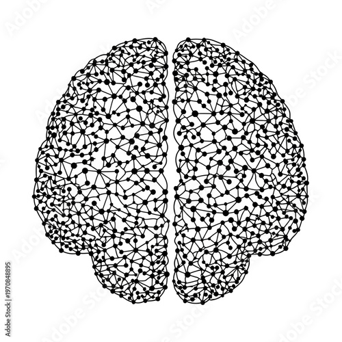 Brain with complex neural network pattern.