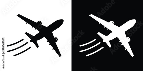 Airplane icon. Aircrafts silhouette vector. plane, jet, flying, transportation, aviation, air travel