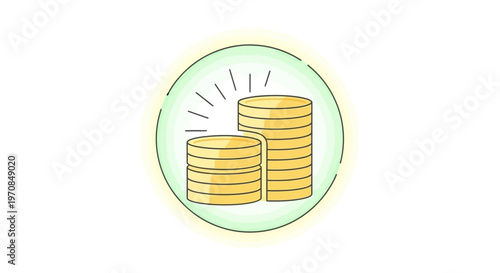 Stack of Gold Coins Icon - Finance and Wealth Concept