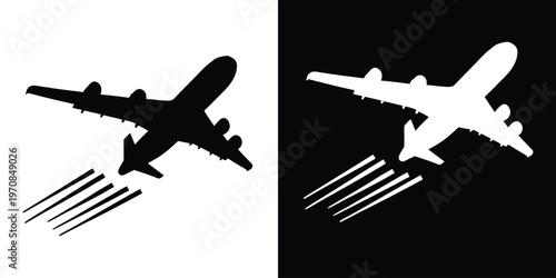 Airplane icon. Aircrafts silhouette vector. plane, jet, flying, transportation, aviation, air travel