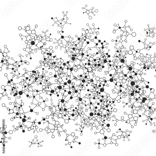 Complex molecular structure with atoms bonds.