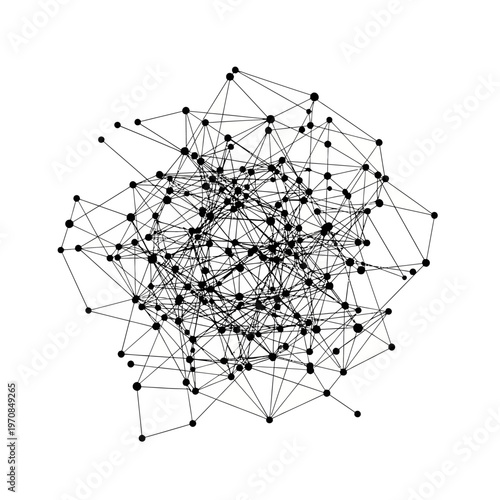 Complex Network Connections and Nodes.