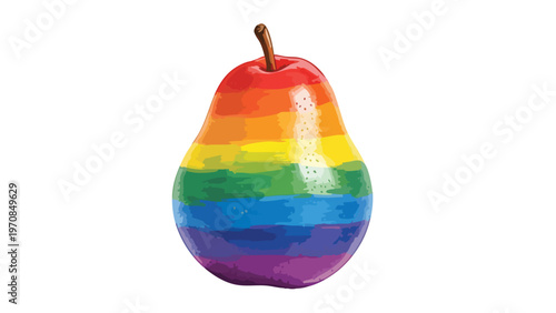 Rainbow Pear Illustration - Symbol of Diversity & Inclusion for Marketing Campaigns