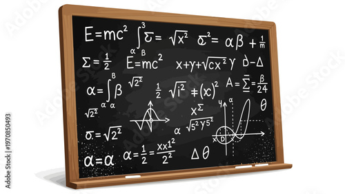 Blackboard with Mathematical Equations.