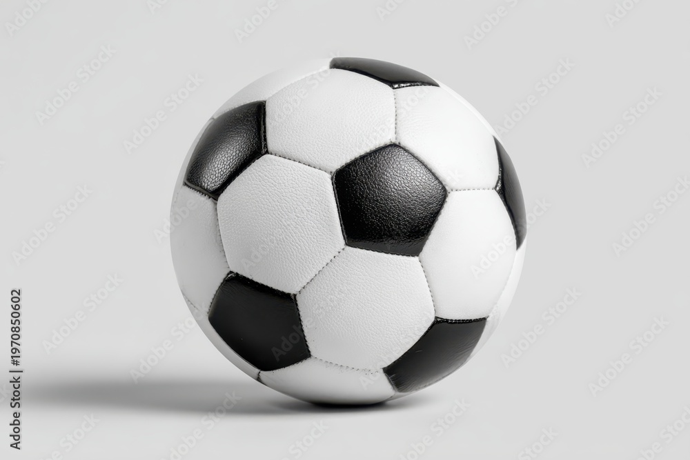 Naklejka premium a black and white soccer ball on a plain background