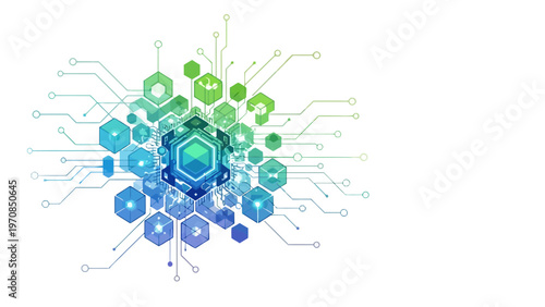 Blue Green Molecular Structure.