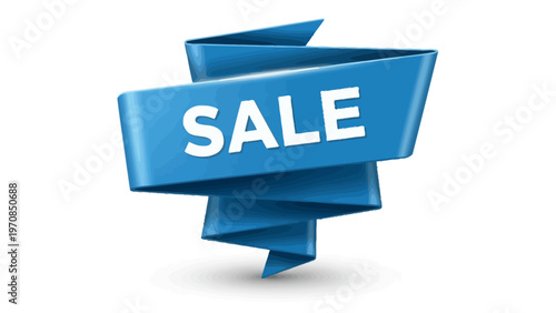 Blue Sale Banner Ribbon.