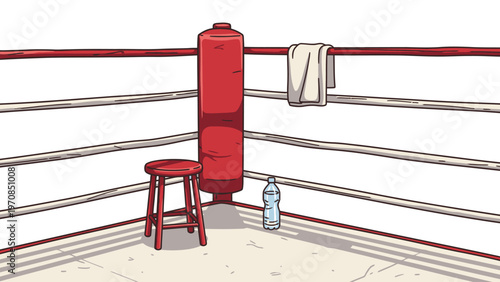 Boxing Ring with Equipment.