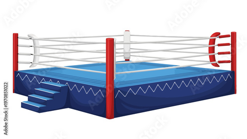 Boxing Ring with Blue Floor.