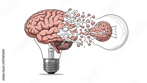 Brain Inside Light Bulb.