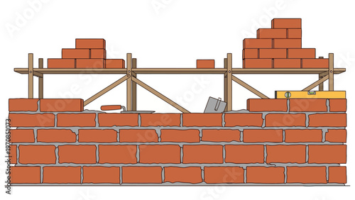 Brick Wall Under Construction.