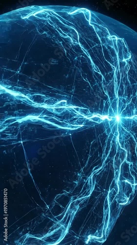 Wallpaper Mural Transport Futuristic shield animation with glowing lines and digital protection effects scene 2 distortion, overlay, glitch, static noise, scan on black background, 4k animated video loop Torontodigital.ca