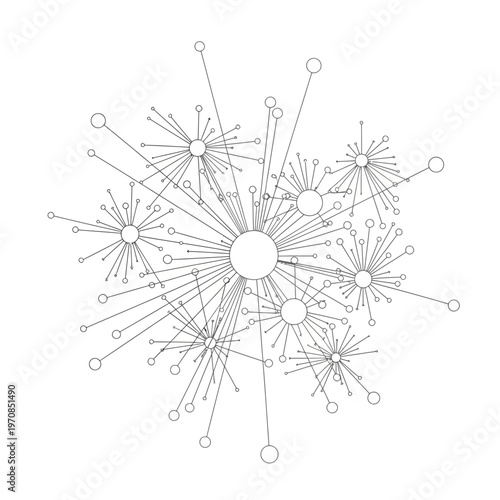 Network connections and lines diagram.