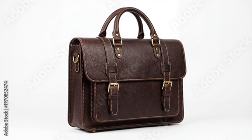 Luxury Dark Brown Leather Briefcase for Business and Professional Travel