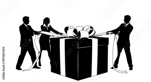 Business people pushing growth graph upward with teamwork and cooperation