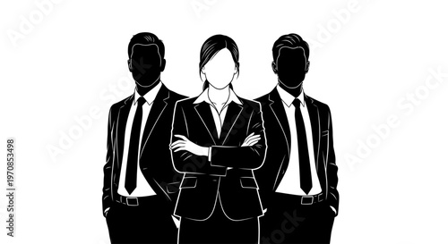 Business people teamwork unity cooperation illustration standing together