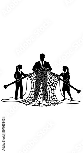 Business team working together holding large key