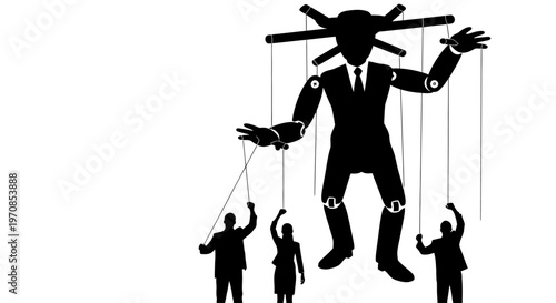 Jazz musicians perform on stage with dynamic silhouettes playing instruments.