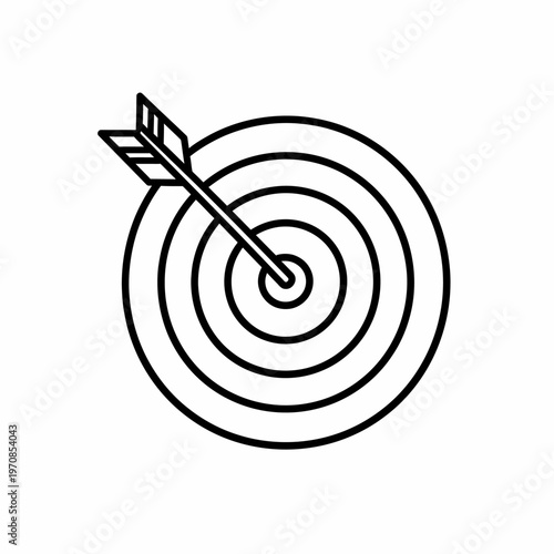 A distinct illustration of an arrow striking the bullseye, symbolizing precision, goal achievement, accurate aim, strategic success, and focused accomplishment in any endeavor