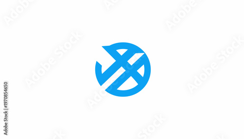 Abstract geometric symbol logo design in vibrant blue, featuring a unique and modern circular shape, ideal for contemporary corporate branding, digital icons, and visual identity projects