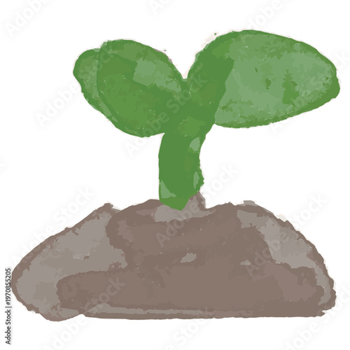 わんぱく水彩シリーズ 幼稚園・保育園向け 双葉のアイコン 成長 育ち ビビッド