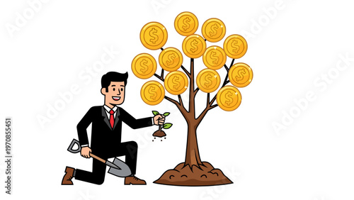 Man Planting Money Tree.