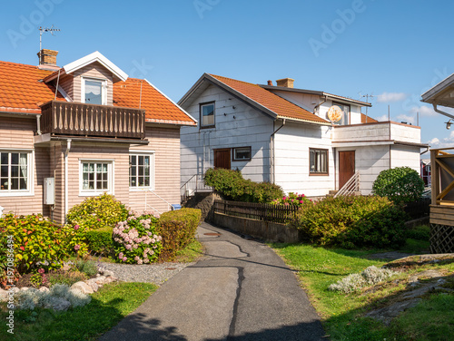 Residential houses on Källö-Knippla island, northern Gothenburg archipelago, Bohuslän, west coast Sweden