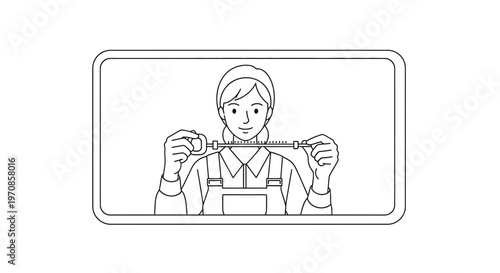 Woman holding measuring tape, measuring length, DIY, home improvement, construction, renovation, accurate measurement