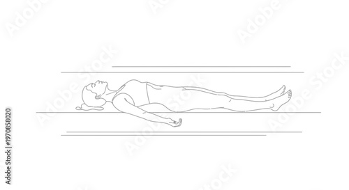 Woman lying down in a relaxed pose, meditation, yoga, wellness, calm, peaceful