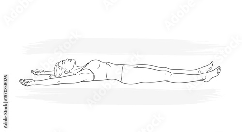 Woman lying down in corpse pose, yoga, meditation, relaxation, wellness, healthy lifestyle
