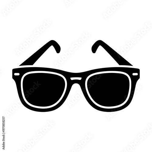 Black silhouette of classic style sunglasses isolated on white background icon