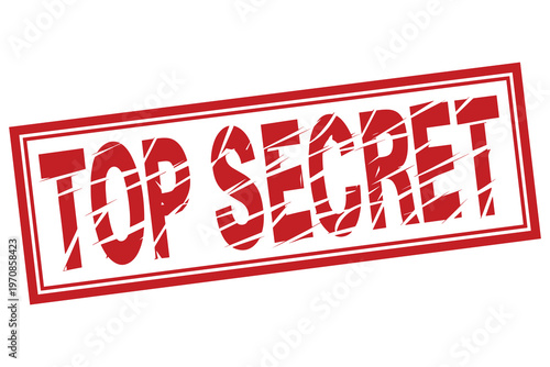 Top secret red stamp vector illustration isolated on white background with grunge texture.
