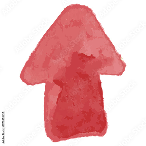 わんぱく水彩シリーズ 幼稚園・保育園向け 上向き矢印のアイコン Webパーツ ビビッド