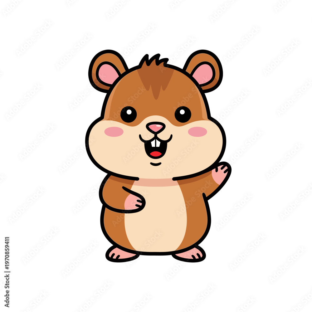 Fototapeta premium Cute Cartoon Hamster Character Design.