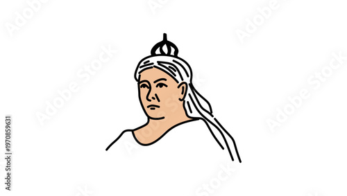 Queen Victoria Great Britain Portrait, flat vector illustration