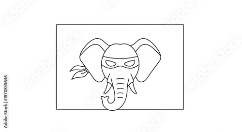 Superhero Elephant Masked Bandit Cartoon Character