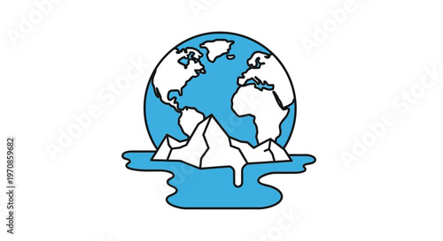 Earth Globe Melting Ice Caps Rising.