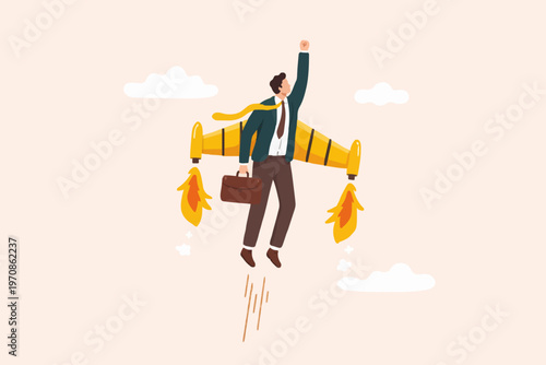 Business Man With Jet Pack