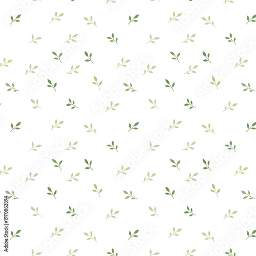 Minimal Green Leaf Seamless Pattern Soft Botanical Elegant Background