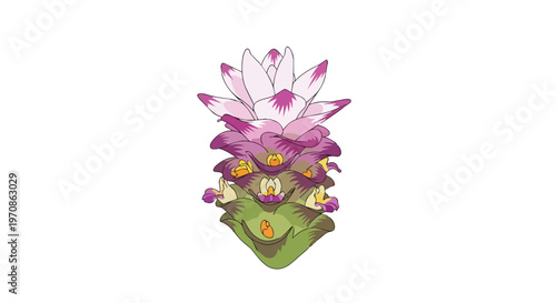 Siam Tulip Flower Isolated on White Background