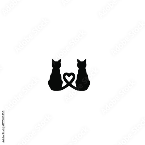 black cats with heart