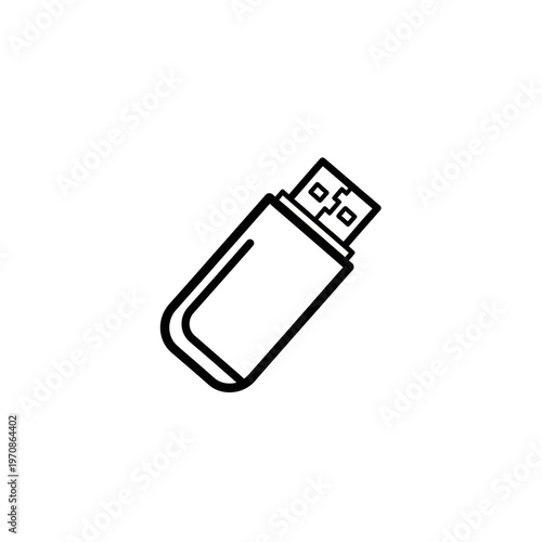 Black and white USB flash drive.