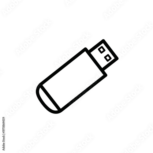 Black and white USB flash drive.