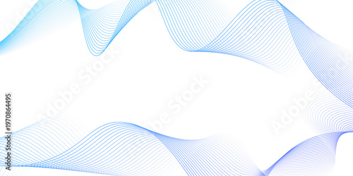 blue wave gradient background, Abstract vector blue wave lines on white background, Abstract frequency sound wave lines and twisted curve lines background.
