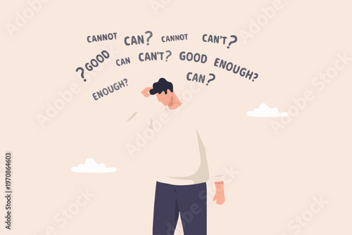 Person with thoughts above head