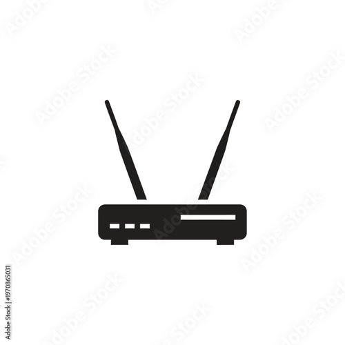Black Router with Two Antennas.